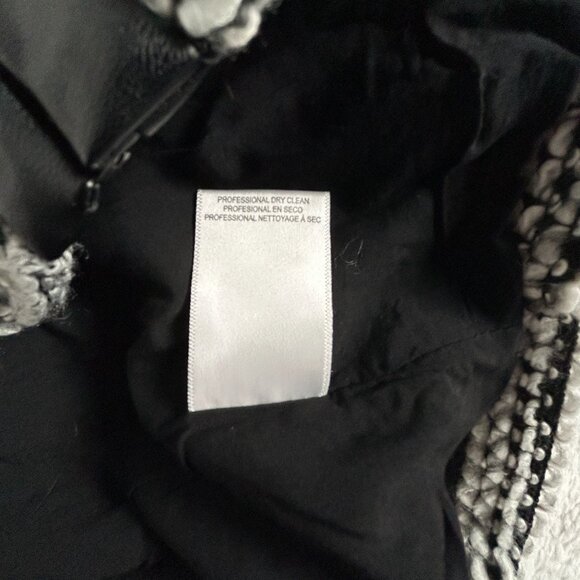 Kut from the Kloth Brandon Boucle Tweed Faux Leather Trim Jacket XL Black White - Picture 6 of 9
